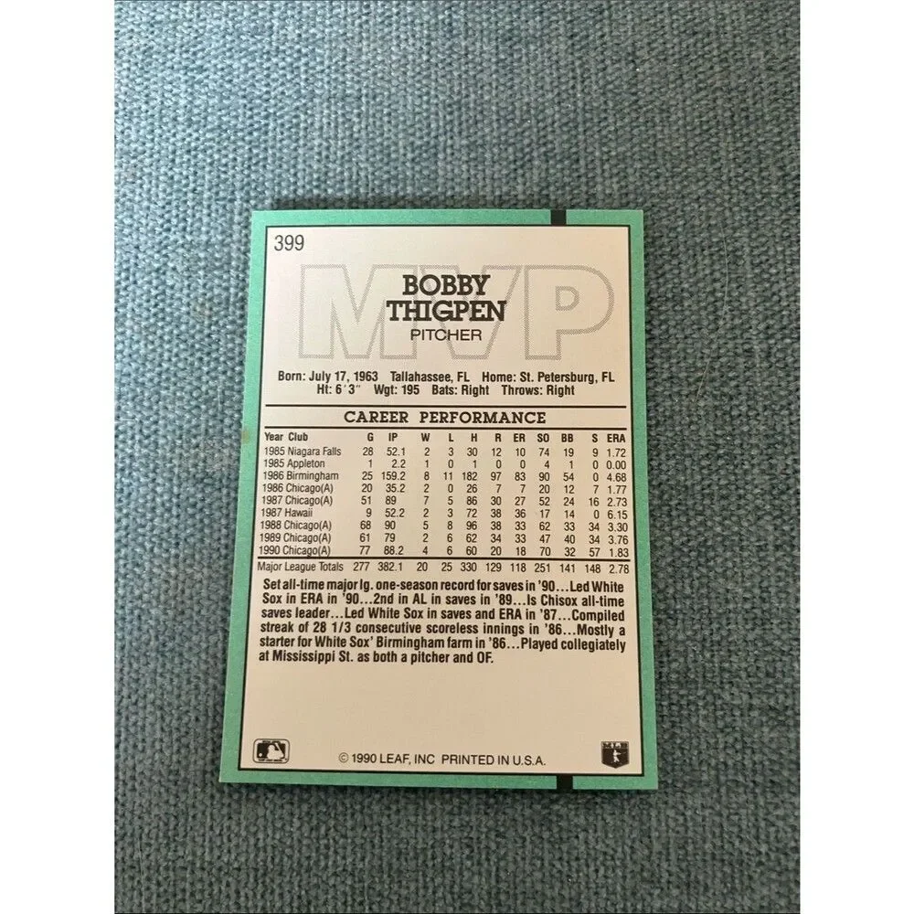 1991 Donruss Chicago White Sox MVP Baseball Card Trading Card